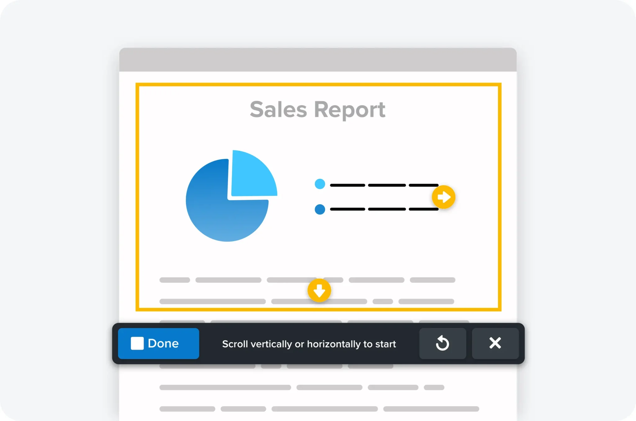 Snagit region capture selecting a report area with visible resize handles